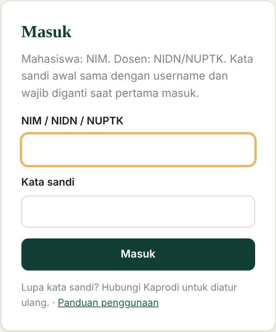 Tangkapan layar login