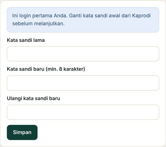 Tangkapan layar ganti sandi